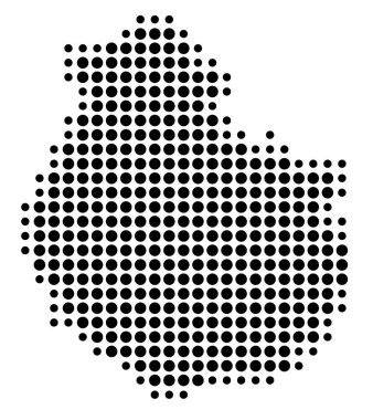 Ayrılış Cote-d 'Or (Fransa) sembol haritası siyah daireler ile eyalet / eyaleti gösteriyor