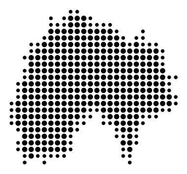 Ayrılış Kantalı 'nın (Fransa) sembol haritası siyah daireler ile eyalet / eyaleti gösteriyor