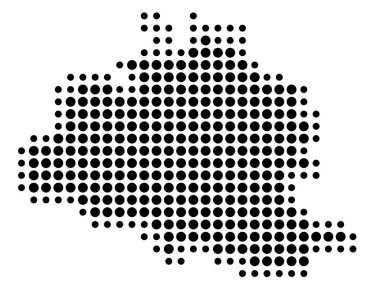 Ayrılış Ariege (Fransa) sembol haritası siyah daireler ile eyalet / eyaleti gösteriyor