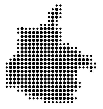 Ayrılış Ardennes (Fransa) sembol haritası siyah daireler bir desen ile eyalet / eyaleti gösteriyor