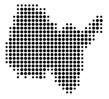 Ayrılışın Sembol Haritası Ain (Fransa) eyalet / eyaleti siyah daireler şeklinde gösteriyor