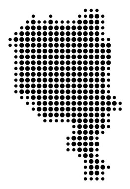 Kanton Ticino (İsviçre) sembol haritası, eyalet / eyaleti siyah daireler şeklinde gösteriyor