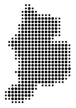 Kanton Glarus 'un (İsviçre) sembol haritası, eyalet / eyaleti siyah daireler şeklinde gösteriyor