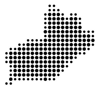 Kanton Cenevre (İsviçre) sembol haritası eyaleti siyah daireler şeklinde gösteriyor