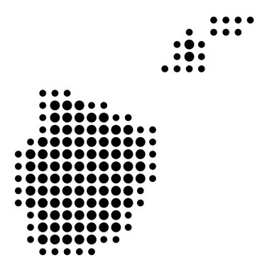 Kanton Appenzell Innerrhoden (İsviçre) sembol haritası eyaleti siyah daireler şeklinde gösteriyor