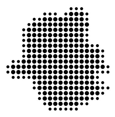 Brüksel Başkent Bölgesi Sembol Haritası (Belçika) eyalet / eyaleti siyah daireler şeklinde gösteriyor