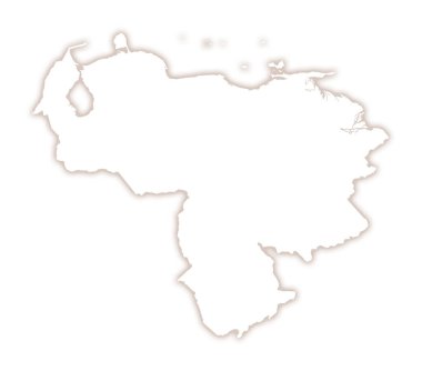 Venezuela 'nın soyut haritası ülkenin dış gölgesini gösteriyor.