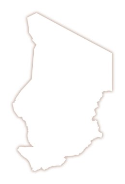 Chad 'in soyut haritası ülkenin dış gölgesini gösteriyor.