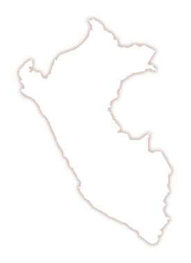 Peru 'nun soyut haritası ülkenin dış gölgesi ile ana hatlarını gösteriyor