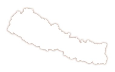 Nepal 'in soyut haritası ülkenin dış gölgesini gösteriyor.