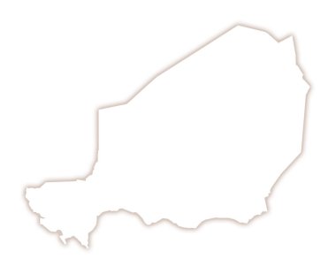 Nijer 'in soyut haritası ülkenin dış gölgesini gösteriyor.