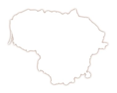 Litvanya 'nın soyut haritası ülkenin dış gölgesini gösteriyor