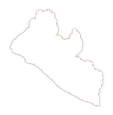 Liberya 'nın soyut haritası ülkenin dış gölgesini gösteriyor.