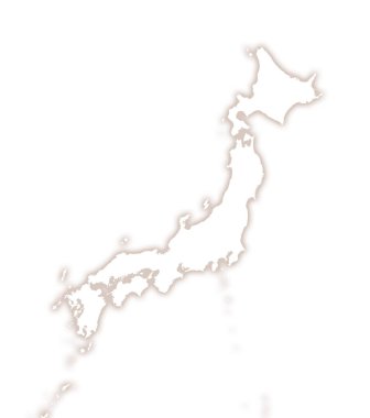 Japonya 'nın soyut haritası ülkenin dış gölgesini gösteriyor.