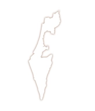 İsrail 'in soyut haritası ülkenin dış gölgesini gösteriyor.