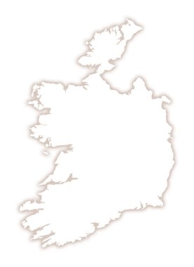 İrlanda 'nın soyut haritası ülkenin dış gölgesini gösteriyor.