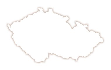 Çek Cumhuriyeti 'nin soyut haritası ülkenin dış gölgesi ile ana hatlarını gösteriyor