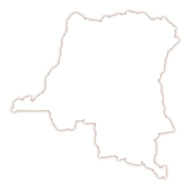 Demokratik Kongo Cumhuriyeti 'nin soyut haritası ülkenin dış gölgesini gösteriyor.