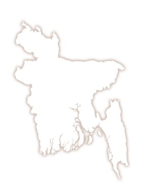 Bangladeş 'in soyut haritası ülkenin dış gölgesini gösteriyor