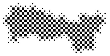 Kosicky Bölgesi Sembol Haritası (Slovakya). Satranç tahtası gibi siyah ve beyaz karelerden oluşan bir durum / eyaleti gösteren soyut harita