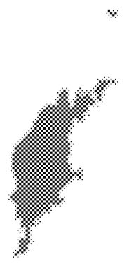 Gotland Bölgesi Sembol Haritası (İsveç). Satranç tahtası gibi siyah ve beyaz karelerden oluşan bir durum / eyaleti gösteren soyut harita