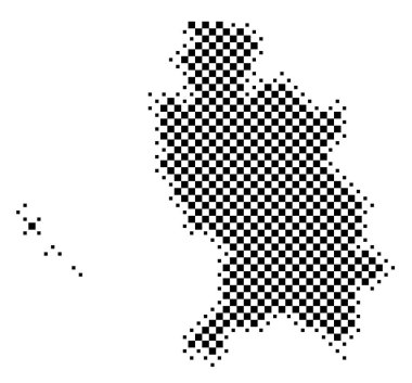 Nayarit Eyaleti Sembol Haritası (Meksika). Satranç tahtası gibi siyah ve beyaz karelerden oluşan bir durum / eyaleti gösteren soyut harita