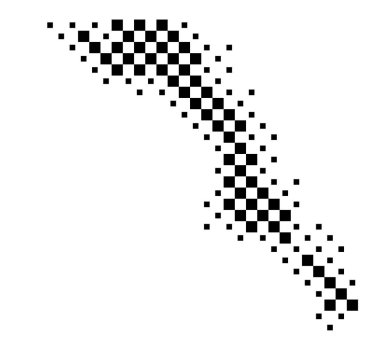 Baja Kaliforniya Eyaleti Sembol Haritası (Meksika). Satranç tahtası gibi siyah ve beyaz karelerden oluşan bir durum / eyaleti gösteren soyut harita
