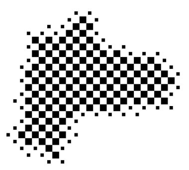 Symbol Map of the County Panevezio (Lithuania). Abstract map showing the state/province with a pattern of black and white squares like a chessboard clipart