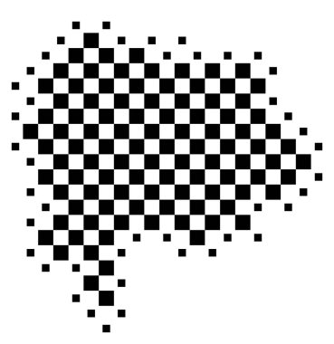 Yamanashi ili sembol haritası (Japonya). Satranç tahtası gibi siyah ve beyaz karelerden oluşan bir durum / eyaleti gösteren soyut harita