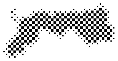 Tottori Bölgesi Sembol Haritası (Japonya). Satranç tahtası gibi siyah ve beyaz karelerden oluşan bir durum / eyaleti gösteren soyut harita