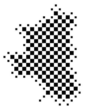 Symbol Map of the Province Crotene (Italy) showing the state/province with a pattern of black squares like a chessboard clipart