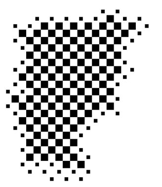 Bergamo ili (İtalya) sembol haritası satranç tahtası gibi siyah kareler ile eyalet / eyaleti gösteriyor