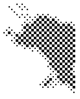 Symbol Map of the Province Papua (Indonesia) showing the state/province with a pattern of black squares like a chessboard clipart