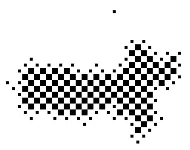 Vilayet sembol haritası Jawa Tengah (Endonezya) satranç tahtası gibi siyah kareler ile eyalet / eyaleti gösteriyor