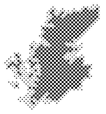 Unitary District Highland (Birleşik Krallık) sembol haritası satranç tahtası gibi siyah kareler ile eyalet / eyaleti gösteriyor