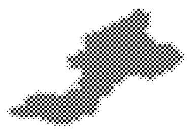 Unitary District Fife (Birleşik Krallık) sembol haritası satranç tahtası gibi siyah kareler ile eyalet / eyaleti gösteriyor
