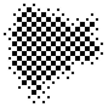 Symbol Map of the District Ballymoney (United Kingdom) showing the state/province with a pattern of black squares like a chessboard clipart