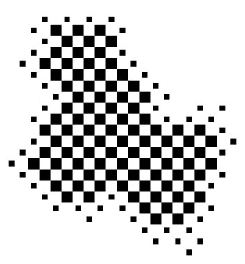 Dpartement Yonne (Fransa) sembol haritası satranç tahtası gibi siyah kareler ile eyalet / eyaleti gösteriyor