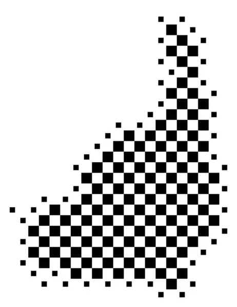 stock vector Symbol Map of the Unitary Authority Wokingham (United Kingdom) showing the state/province with a pattern of black squares like a chessboard