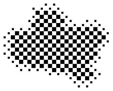 Dpartement Loiret (Fransa) sembol haritası satranç tahtası gibi siyah kareler ile eyalet / eyaleti gösteriyor