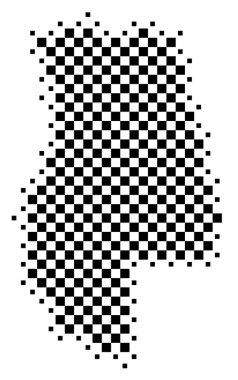 Symbol Map of the Province Mendoza (Argentina) showing the state/province with a pattern of black squares like a chessboard clipart