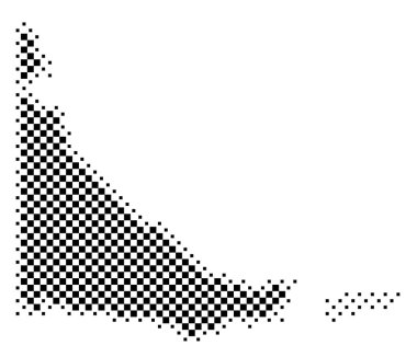 Ulusal Bölgenin Sembol Haritası Tierra del Fuego (Arjantin) satranç tahtası gibi siyah kareler ile eyalet / eyaleti gösteriyor