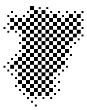 Vilayet Tucuman (Arjantin) sembol haritası satranç tahtası gibi siyah kareler ile eyalet / eyaleti gösteriyor