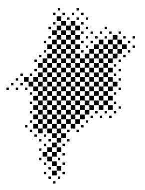 Eyalet Maranhao (Brezilya) sembol haritası satranç tahtası gibi siyah kareler ile eyalet / eyaleti gösteriyor