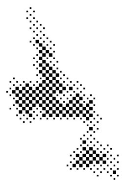 Eyalet Newfoundland ve Labrador (Kanada) sembol haritası satranç tahtası gibi siyah kareler bir desen ile eyalet / eyaleti gösteriyor