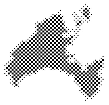 Kanton Vaud (İsviçre) sembol haritası eyaleti satranç tahtası gibi siyah karelerden oluşan bir şablonla gösteriyor