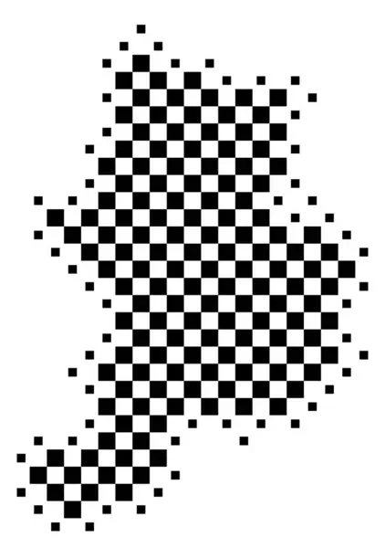 stock vector Symbol Map of the Kanton Glarus (Switzerland) showing the state/province with a pattern of black squares like a chessboard