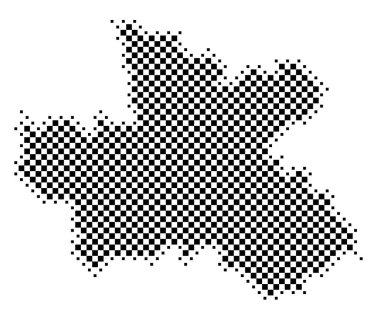 Symbol Map of the Region Kralovehradecky (Czech Republic) showing the state/province with a pattern of black squares like a chessboard clipart