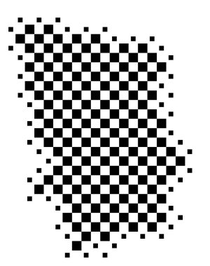 Symbol Map of the County Laeaene-Viru (Estonia) showing the state/province with a pattern of black squares like a chessboard clipart