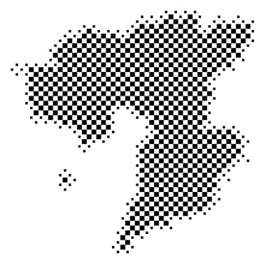 İlçe Paernu (Estonya) sembol haritası satranç tahtası gibi siyah kare desenleri ile eyalet / eyaleti gösteriyor